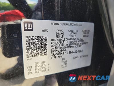 Zdjęcie 13 z 13 samochodu: 2022 CHEVROLET TAHOE K1500 HIGH COUNTRY VIN:1GNSKTKL8NR324867 - miniatura