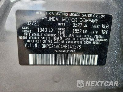 Zdjęcie 12 z 12 samochodu: 2021 HYUNDAI ACCENT SE VIN:3KPC24A64ME141278 - miniatura
