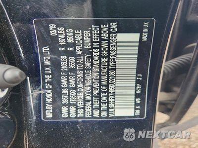 Zdjęcie 12 z 12 samochodu: 2019 HONDA CIVIC SPORT TOURING VIN:SHHFK7H95KU221080 - miniatura
