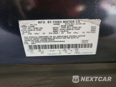 Zdjęcie 13 z 13 samochodu: 2017 FORD EXPLORER XLT VIN:1FM5K7D8XHGA93844 - miniatura