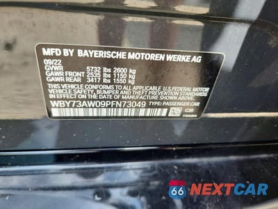 Zdjęcie 12 z 12 samochodu: 2023 BMW I4 EDRIVE 40 VIN:WBY73AW09PFN73049 - miniatura