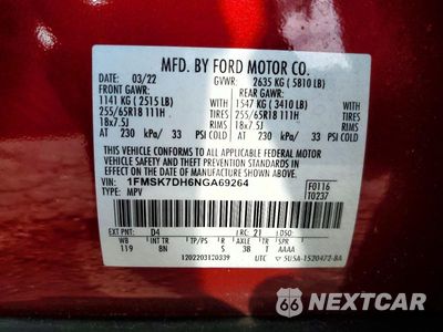 Zdjęcie 13 z 13 samochodu: 2022 FORD EXPLORER XLT VIN:1FMSK7DH6NGA69264 - miniatura