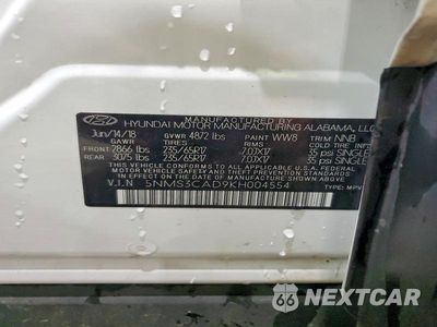 Zdjęcie 13 z 13 samochodu: 2019 HYUNDAI SANTA FE SEL 2.4L VIN:5NMS3CAD9KH004554 - miniatura