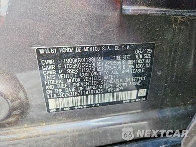 Zdjęcie 12 z 12 samochodu: 2026 HONDA HR-V EXL VIN:3CZRZ1H71TM707835 - miniatura
