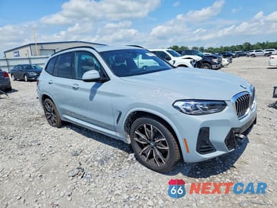 Czwarte zdjęcie samochodu z boku: 2022 BMW X3 XDRIVE30I VIN:5UX53DP05N9K83815 - miniatura