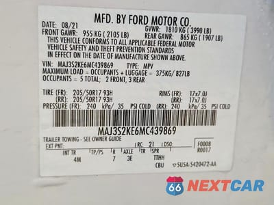 Zdjęcie 14 z 14 samochodu: 2021 FORD ECOSPORT TITANIUM VIN:MAJ3S2KE6MC439869 - miniatura