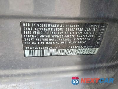 Zdjęcie 12 z 12 samochodu: 2013 VOLKSWAGEN GOLF VIN:WVWDM7AJ4DW062106 - miniatura