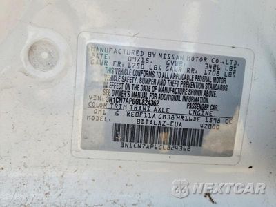 Zdjęcie 12 z 12 samochodu: 2016 NISSAN VERSA 1.6 S PLUS VIN:3N1CN7AP6GL824362 - miniatura