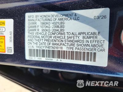 Zdjęcie 12 z 12 samochodu: 2026 HONDA ACCORD SE VIN:1HGCY1F45TA016118 - miniatura
