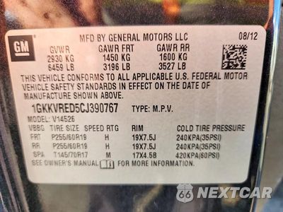 Zdjęcie 13 z 13 samochodu: 2012 GMC ACADIA SLT-1 VIN:1GKKVRED5CJ390767 - miniatura