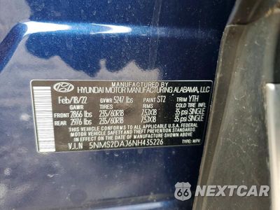 Zdjęcie 13 z 13 samochodu: 2022 HYUNDAI SANTA FE SEL VIN:5NMS2DAJ6NH435226 - miniatura
