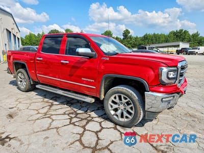 Czwarte zdjęcie samochodu z boku: 2018 GMC SIERRA K1500 SLT VIN:3GTU2NEC8JG171605 - miniatura