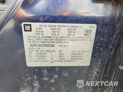 Zdjęcie 12 z 12 samochodu: 2015 GMC TERRAIN SLT VIN:2GKFLYE31F6357890 - miniatura