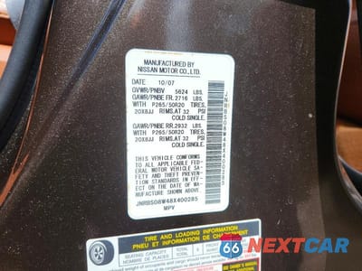 Zdjęcie 13 z 13 samochodu: 2008 INFINITI FX45 BASE VIN:JNRBS08W48X400285 - miniatura