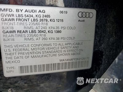 Zdjęcie 13 z 13 samochodu: 2019 AUDI Q5 PREMIUM VIN:WA1ANAFY2K2125172 - miniatura