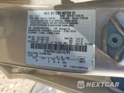 Zdjęcie 12 z 12 samochodu: 2018 FORD FUSION SE VIN:3FA6P0H73JR145791 - miniatura