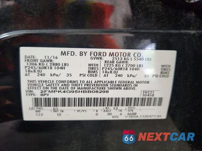 Zdjęcie 13 z 13 samochodu: 2017 FORD EDGE SE VIN:2FMPK4G95HBB08298 - miniatura