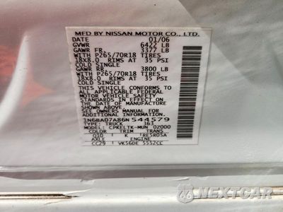 Zdjęcie 12 z 12 samochodu: 2006 NISSAN TITAN XE FFV VIN:1N6BA07A86N544579 - miniatura