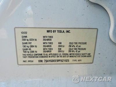 Zdjęcie 12 z 12 samochodu: 2023 TESLA MODEL Y VIN:7SAYGDEE9PF621925 - miniatura