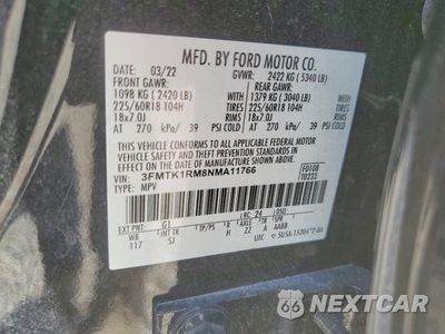 Zdjęcie 13 z 13 samochodu: 2022 FORD MUSTANG MACH-E SELECT VIN:3FMTK1RM8NMA11766 - miniatura