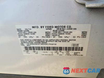 Zdjęcie 12 z 12 samochodu: 2013 FORD EXPLORER SPORT VIN:1FM5K8GT4DGC70212 - miniatura