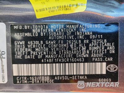 Zdjęcie 13 z 13 samochodu: 2012 TOYOTA CAMRY LE VIN:4T4BF1FK9CR160463 - miniatura