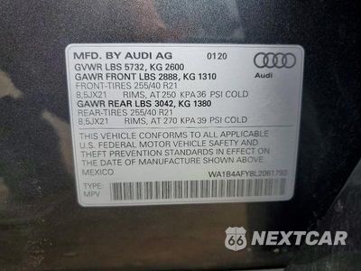 Zdjęcie 13 z 13 samochodu: 2020 AUDI SQ5 PREMIUM PLUS VIN:WA1B4AFY8L2061793 - miniatura