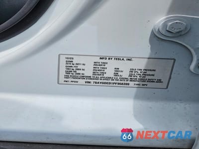 Zdjęcie 12 z 12 samochodu: 2023 TESLA MODEL Y VIN:7SAYGDED1PF958399 - miniatura