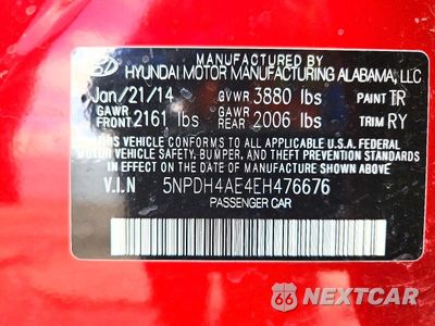 Zdjęcie 12 z 12 samochodu: 2014 HYUNDAI ELANTRA LIMITED VIN:5NPDH4AE4EH476676 - miniatura