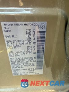 Zdjęcie 10 z 10 samochodu: 2024 NISSAN FRONTIER S VIN:1N6ED1EJ4RN657334 - miniatura