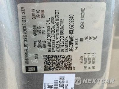 Zdjęcie 12 z 12 samochodu: 2020 CHEVROLET SILVERADO C1500 VIN:3GCNWAEHXLG202840 - miniatura