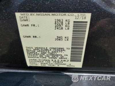 Zdjęcie 12 z 12 samochodu: 2019 NISSAN ALTIMA SR VIN:1N4BL4CV6KN312382 - miniatura