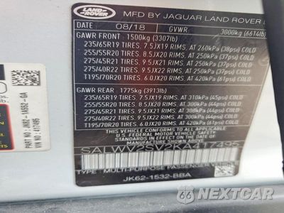 Zdjęcie 13 z 13 samochodu: 2019 LAND ROVER RANGE ROVER SPORT HSE DYNAMIC VIN:SALWV2SV2KA417495 - miniatura