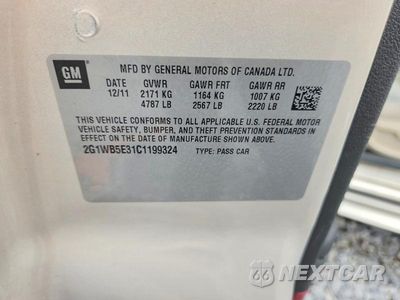 Zdjęcie 12 z 12 samochodu: 2012 CHEVROLET IMPALA LT VIN:2G1WB5E31C1199324 - miniatura