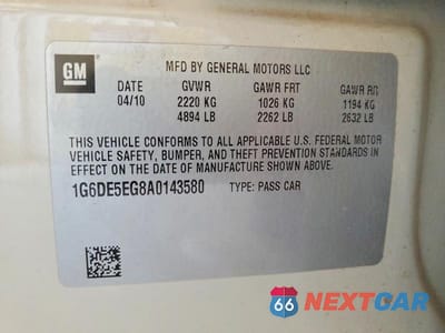 Zdjęcie 12 z 12 samochodu: 2010 CADILLAC CTS LUXURY COLLECTION VIN:1G6DE5EG8A0143580 - miniatura