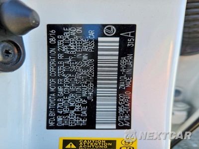 Zdjęcie 12 z 12 samochodu: 2017 LEXUS CT 200 VIN:JTHKD5BH1H2286078 - miniatura