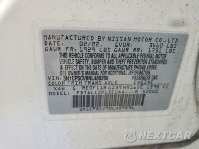 Zdjęcie 13 z 13 samochodu: 2022 NISSAN KICKS SV VIN:3N1CP5CV9NL489296 - miniatura