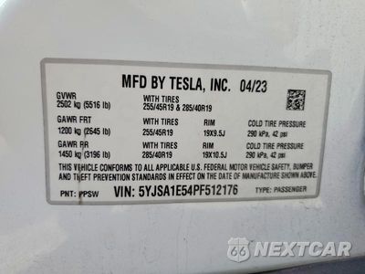 Zdjęcie 12 z 12 samochodu: 2023 TESLA MODEL S VIN:5YJSA1E54PF512176 - miniatura