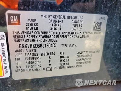 Zdjęcie 13 z 13 samochodu: 2016 CHEVROLET TRAVERSE LT VIN:1GNKVHKD3GJ126485 - miniatura