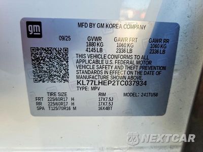 Zdjęcie 12 z 12 samochodu: 2026 CHEVROLET TRAX 1LT VIN:KL77LHEP2TC037934 - miniatura