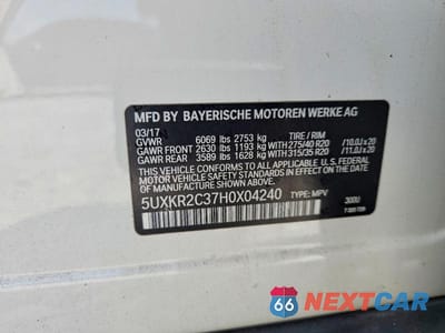 Zdjęcie 13 z 13 samochodu: 2017 BMW X5 SDRIVE35I VIN:5UXKR2C37H0X04240 - miniatura