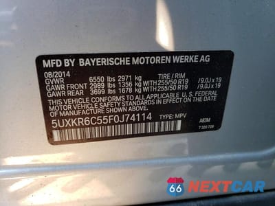 Zdjęcie 13 z 13 samochodu: 2015 BMW X5 XDRIVE50I VIN:5UXKR6C55F0J74114 - miniatura