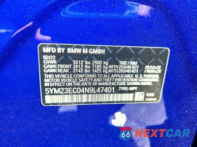 Zdjęcie 13 z 13 samochodu: 2022 BMW X4 M VIN:5YM23EC04N9L47401 - miniatura