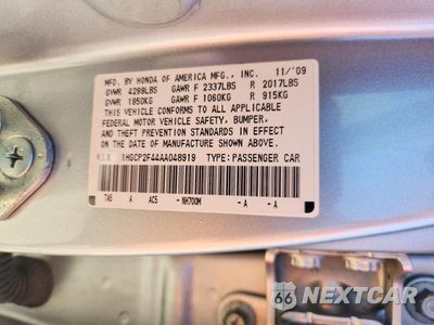 Zdjęcie 12 z 12 samochodu: 2010 HONDA ACCORD LXP VIN:1HGCP2F44AA048919 - miniatura