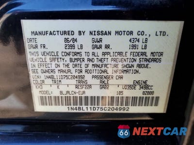 Zdjęcie 12 z 12 samochodu: 2005 NISSAN ALTIMA 3.5 SE VIN:1N4BL11D75C204992 - miniatura