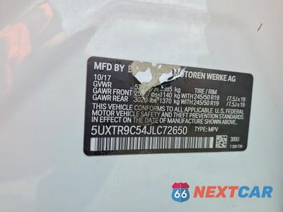Zdjęcie 12 z 12 samochodu: 2018 BMW X3 XDRIVE30I VIN:5UXTR9C54JLC72650 - miniatura