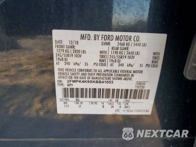 Zdjęcie 14 z 14 samochodu: 2019 FORD EDGE TITANIUM VIN:2FMPK4K9XKBB41053 - miniatura