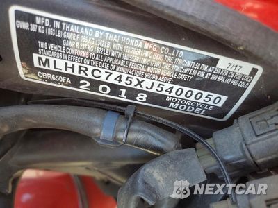 Zdjęcie 9 z 9 samochodu: 2018 HONDA CBR650 FA VIN:MLHRC745XJ5400050 - miniatura