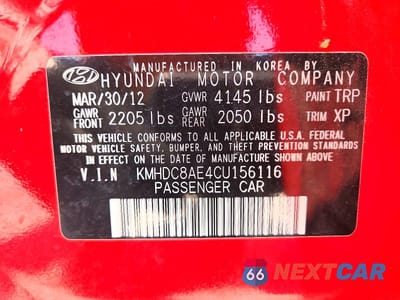 Zdjęcie 12 z 12 samochodu: 2012 HYUNDAI ELANTRA TOURING GLS VIN:KMHDC8AE4CU156116 - miniatura