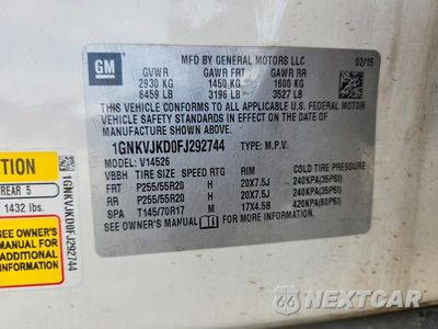 Zdjęcie 13 z 13 samochodu: 2015 CHEVROLET TRAVERSE LTZ VIN:1GNKVJKD0FJ292744 - miniatura